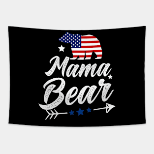 Mama Bear Patriotic Flag Matching 4th Of July Tapestry