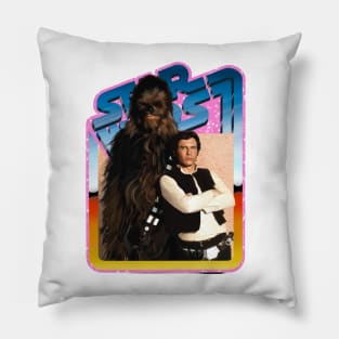 Smugglers (pink starfield, desert border) Pillow