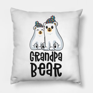 Grandpa Bear Matching Family Autism Awareness Gifts Puzzle Pillow