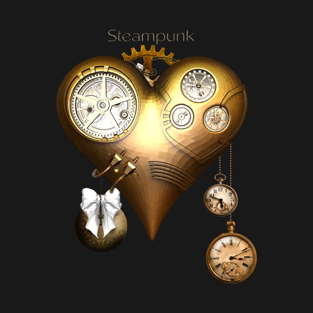 Steampunk heart, clocks and gears by Nicky2342