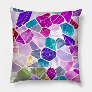 Abstract Marble, gems, precious stones, patchwork, colorful, geometrical,seamless patterns Pillow