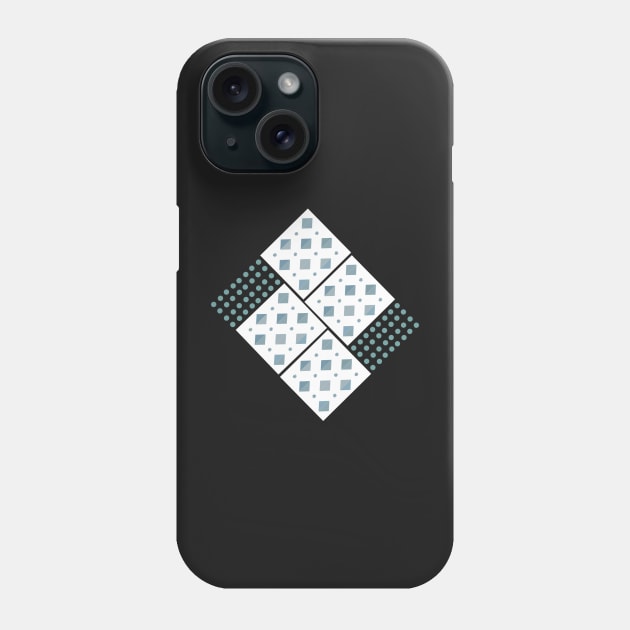 Shapes on the grid. A trendy geometric pattern of diamonds and dots in grey, green, black and white. A beautiful contemporary design, perfect for home decor, t-shirts and more. Phone Case by innerspectrum