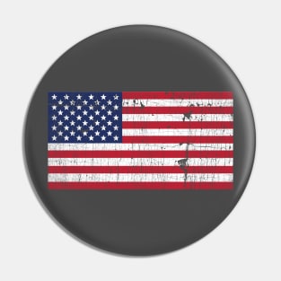 4th of July, Retro Vintage American Flag Pin