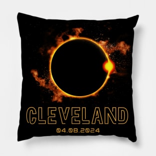 CLEVELAND Ohio Total Solar Eclipse 2024 April 8th Souvenir Pillow