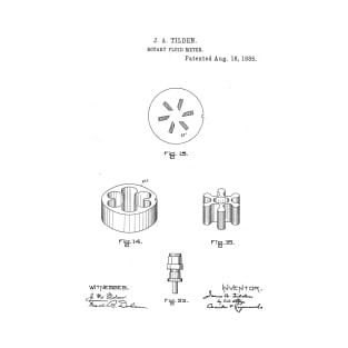 Rotary Fluid Meter Vintage Retro Patent Hand Drawing Funny Novelty Gift T-Shirt