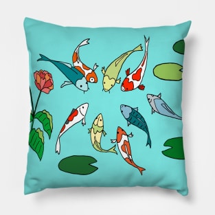 Koi Fish Meeting Pillow