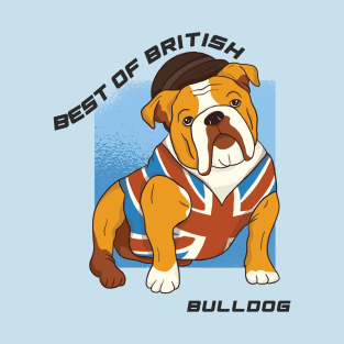 British bulldog wearing union jack vest T-Shirt