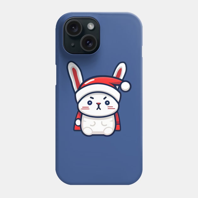 Angry Bunny in Santa hat Christmas Phone Case by beangeerie