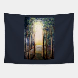 Landscape sunrise in forest Tapestry