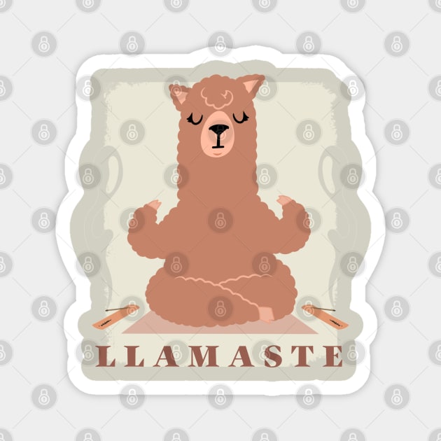 Llamaste Funny namaste Yoga funny Just breath Say Namaste and Pray it works Funny llama Magnet by BoogieCreates