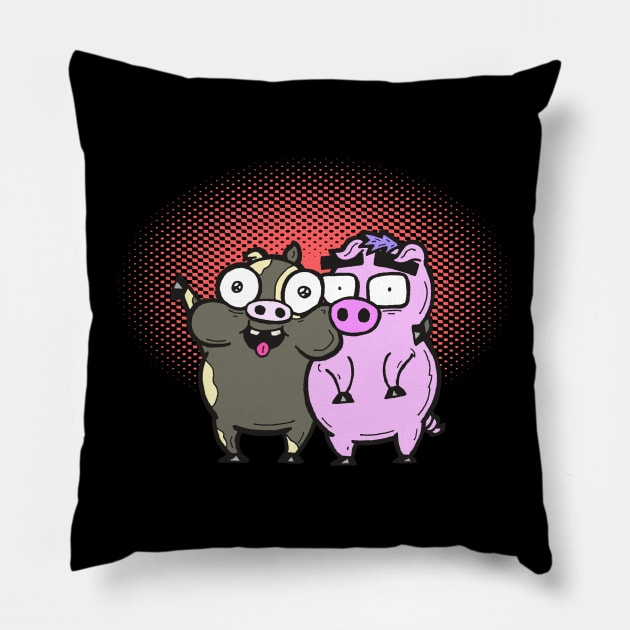 Cash Grab Pigs - Besties! Pillow by calavara