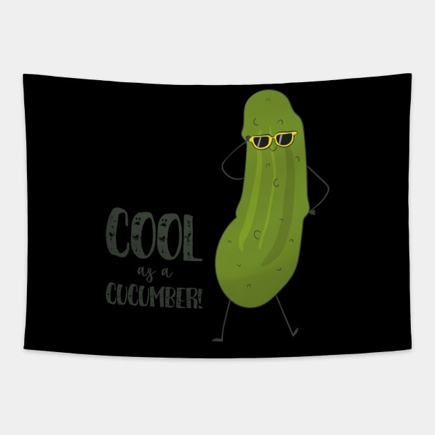 Cool As A Cucumber! Funny Cool Cucumber Tapestry by Dreamy Panda Designs