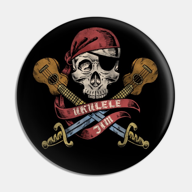 Ukulele Jim Pirate Pin by UkuleleJim