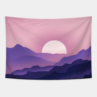 Asexual Spectrum Pride Sunrise Landscape Tapestry