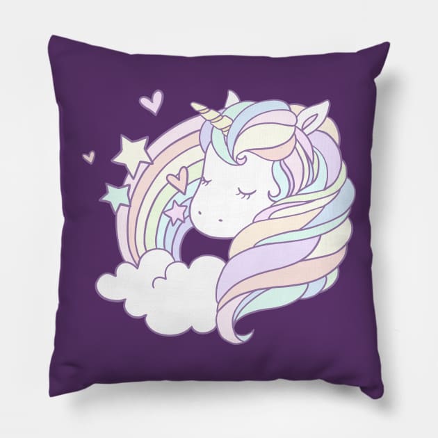 Unicorn 4 Pillow by By Leunu