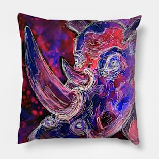 Purple Rhino from Space Pillow