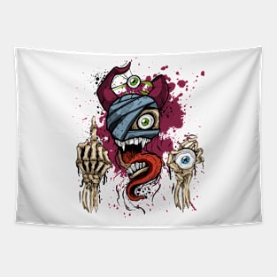 Weirdcore Aesthetic Pastel Goth Grunge Evil Skull Tapestry