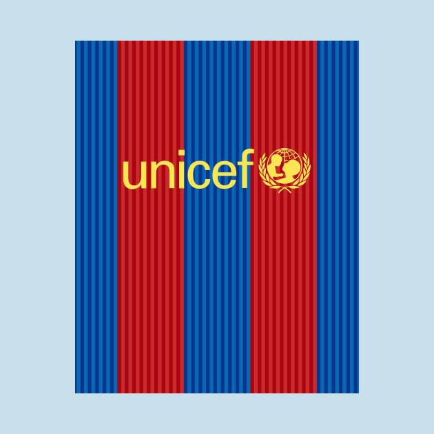 Vintage football Unicef Barcelona by bobdijkers