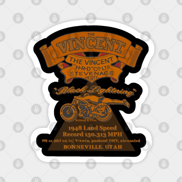 The Vincent Black Lightning Motorcycle Magnet by MotorManiac