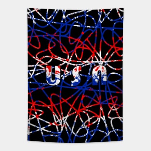 FOURTH Of July Scribble Tapestry