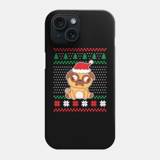 Ugly Christmas Sweaters Confused Pug Dog Phone Case