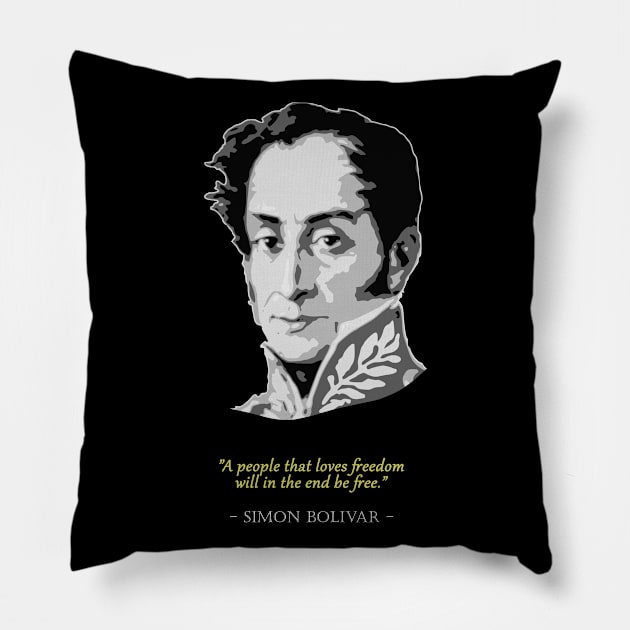 Simon Bolivar Quote Pillow by Nerd_art