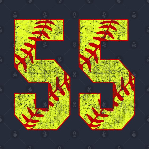 Fastpitch Softball Number 55 #55 Softball Shirt Jersey Uniform Favorite Player Biggest Fan by TeeCreations