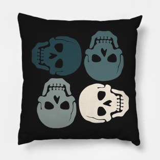 Dark Grey Skulls pattern Pillow