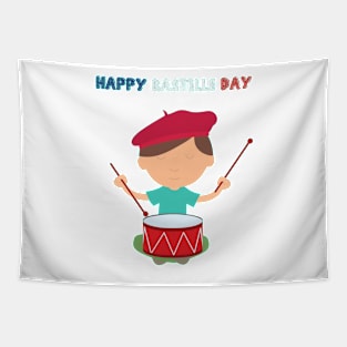 Little Kid and French Drum - Bastille Day Tapestry