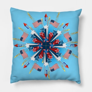 Independence Day of America Mandala Pillow