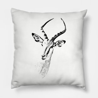 Impala Ram Portrait | African Wildlife Pillow