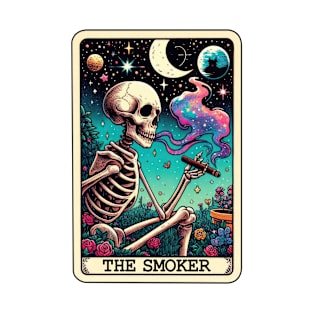 Funny Tarot Skeleton with Cosmic Vibrance Smoking 420 Hemp T-Shirt