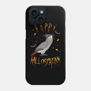 Happy Halloscream African Grey Parrot Phone Case