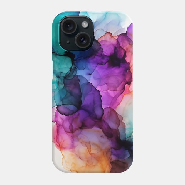 Rainbow Effect - Abstract Alcohol Ink Art Phone Case by inkvestor