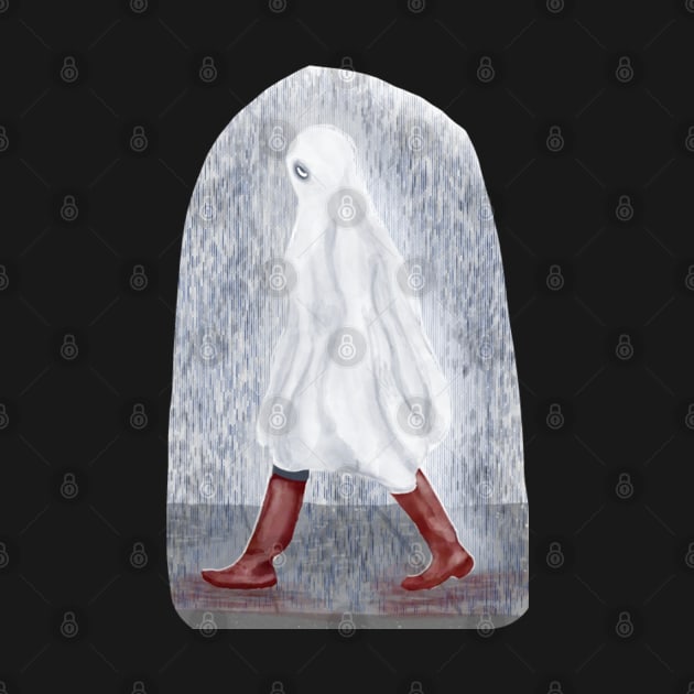 Sad Ghost in the Rain by Animal Surrealism