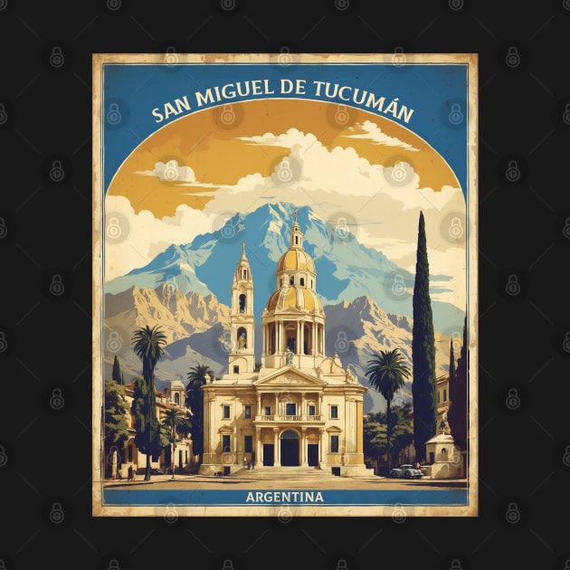 San Miguel de Tucuman Argentina Vintage Tourism Poster by TravelersGems