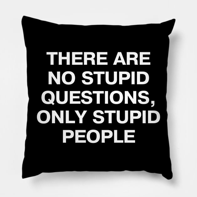 THERE ARE NO STUPID QUESTIONS, ONLY STUPID PEOPLE Pillow by TheBestWords