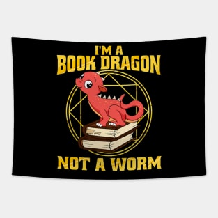 I'm A Book Dragon Not A Worm Tapestry