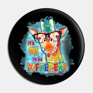 Autism Awareness  To Be Different Cute Giraffe Pin