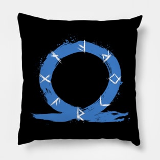 Blue Omega Symbol Pillow