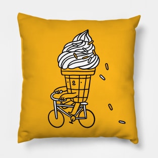 Ice cream riding a bicycle Pillow