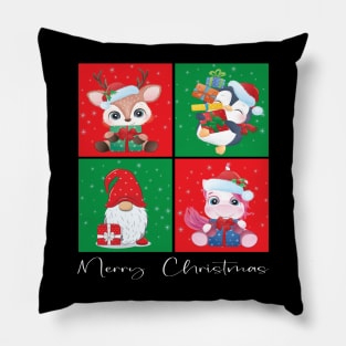 Merry Christmas Reindeer Gnome Penquin Unicorn - Xmas Women Men Design Pillow