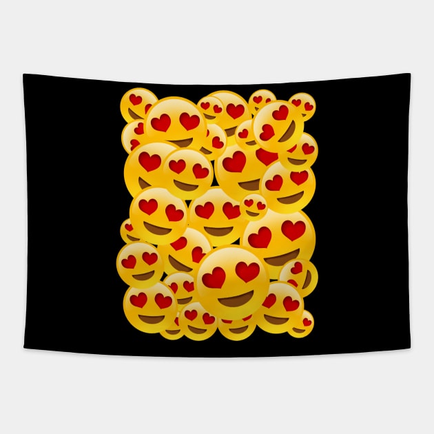 Heart Eyes/Love Emoji Tapestry by DankFutura