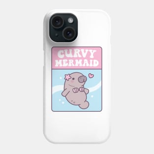 Cute Manatee In Seashell Bikini Curvy Mermaid Funny Phone Case