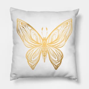 Gold Butterfly Pillow