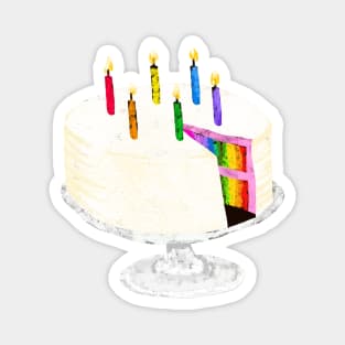 Rainbow Birthday Cake Magnet