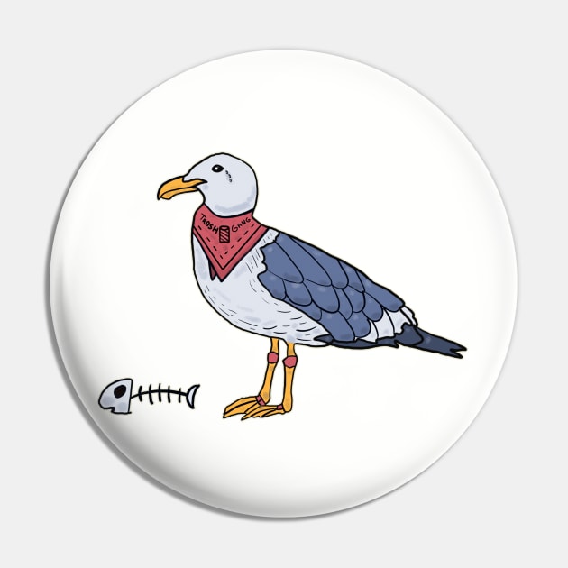 Seagull: Trash Gangster Pin by nonbeenarydesigns