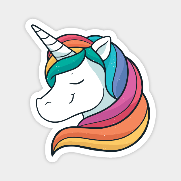 Cute Rainbow Sparkle Unicorn Magnet by SLAG_Creative