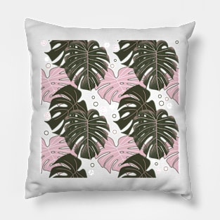 Monstera Pattern - Light Pastel Pillow