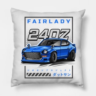 Vintage Car Fairlady 240Z (Blue) Pillow